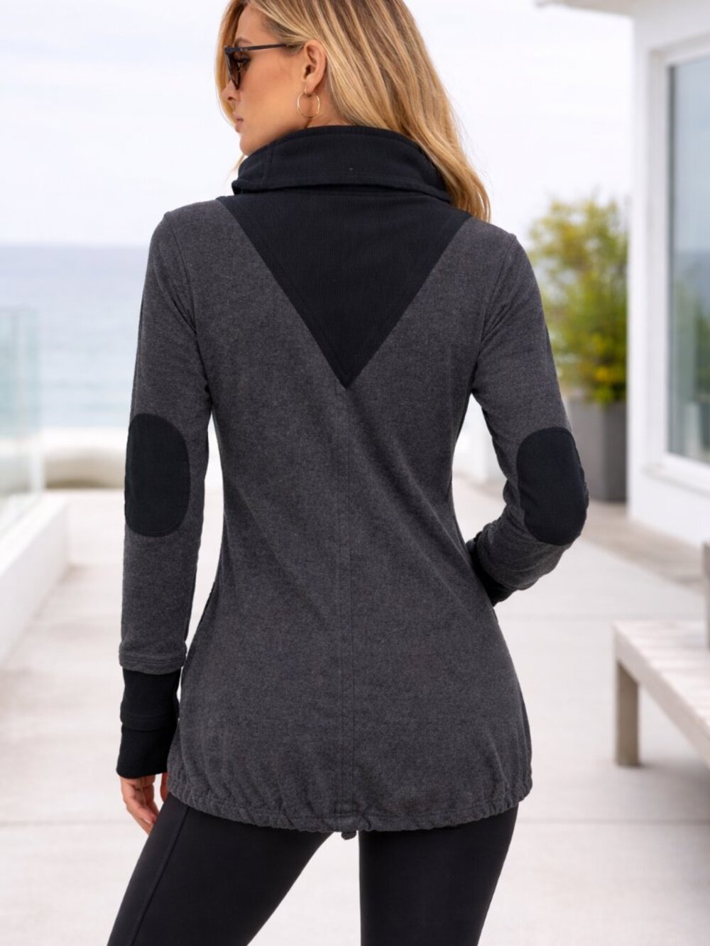 Lululemon Athletica Gratitude Wrap Charcoal Gray Size 4 Cozy French Terry - Picture 2 of 6